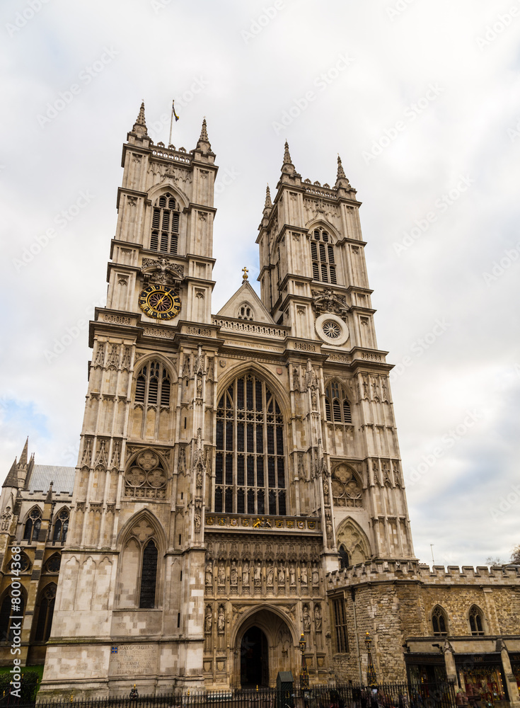 Westminster Abbey in London frontal
