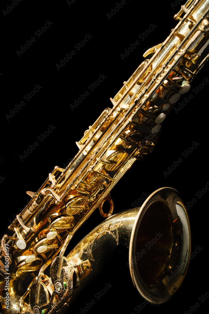 Fototapeta premium Saxophone isolated on black background
