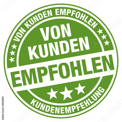 Von Kunden empfohlen - Kundenempfehlung - Stempel
