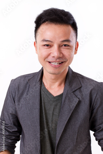 portrait of smiling man, smart casual outfit