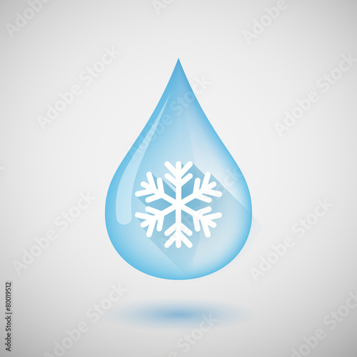 Water drop with a snow flake
