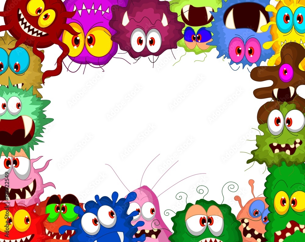 Cartoon bacteria collection set for you design Cartoon bacteria collection set for you design