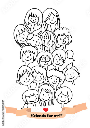 people company friends team partnership doodle EPS10