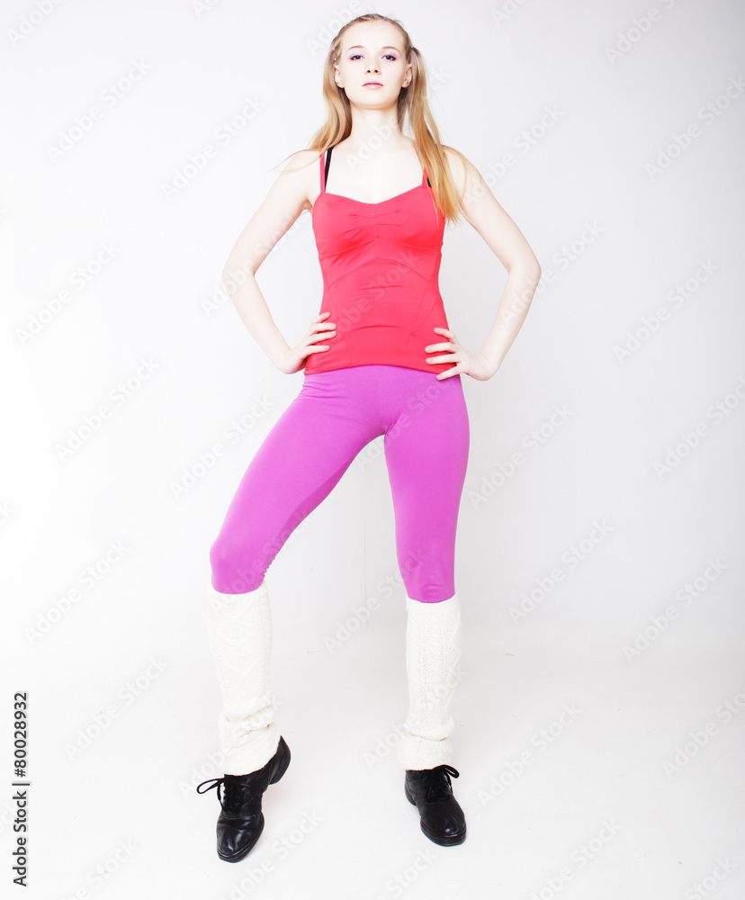 Fototapeta premium Fitness woman doing stretching exercise