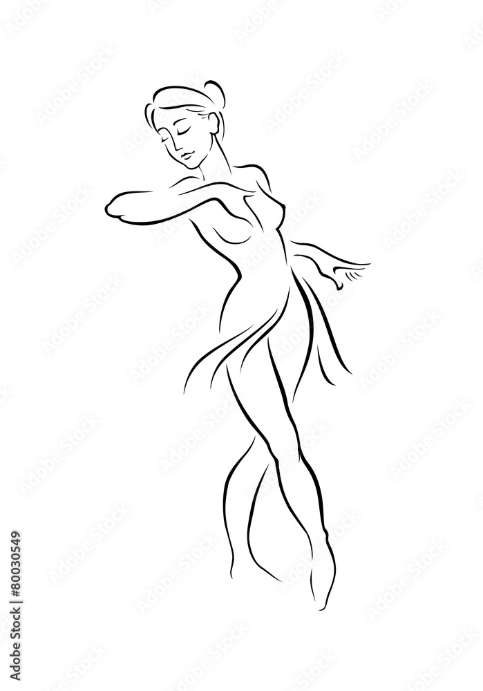 Fototapeta premium Ballerina. Dancer silhouette. Vector illustration