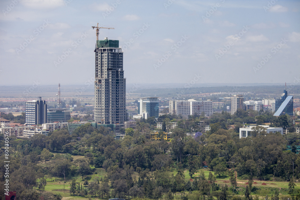 Fototapeta premium new construction skyscraper in Nairobi