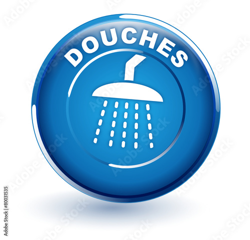 douches sur bouton bleu