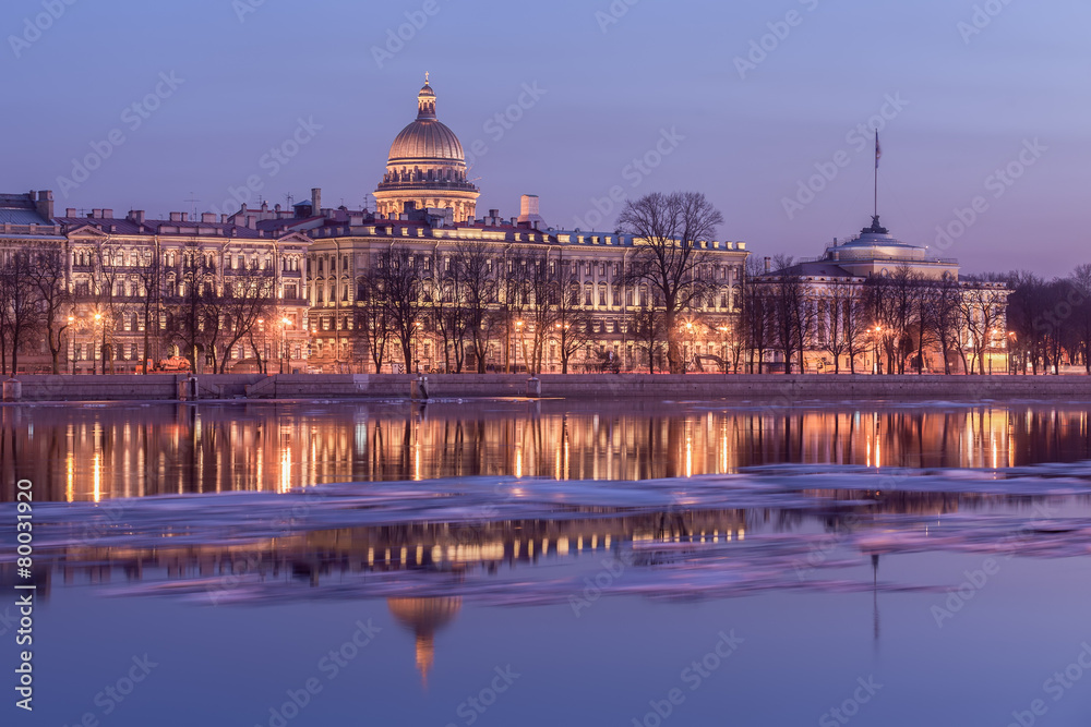 Embankment of Neva River and the Admiralty, St. Petersburg