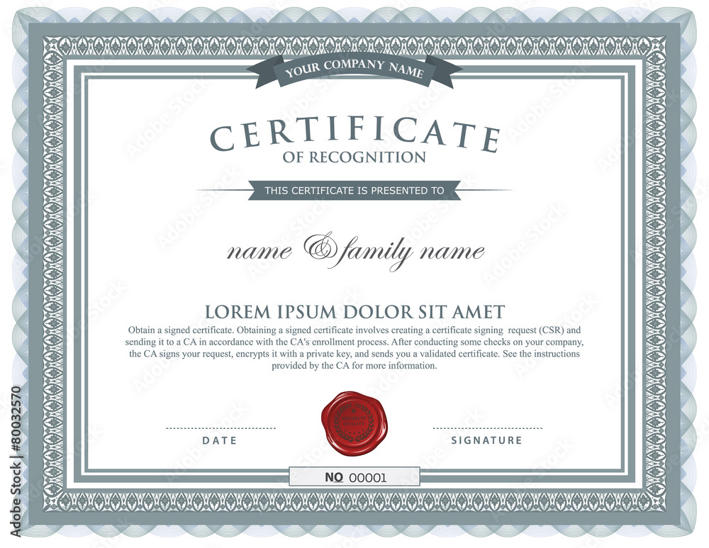 certificate template.