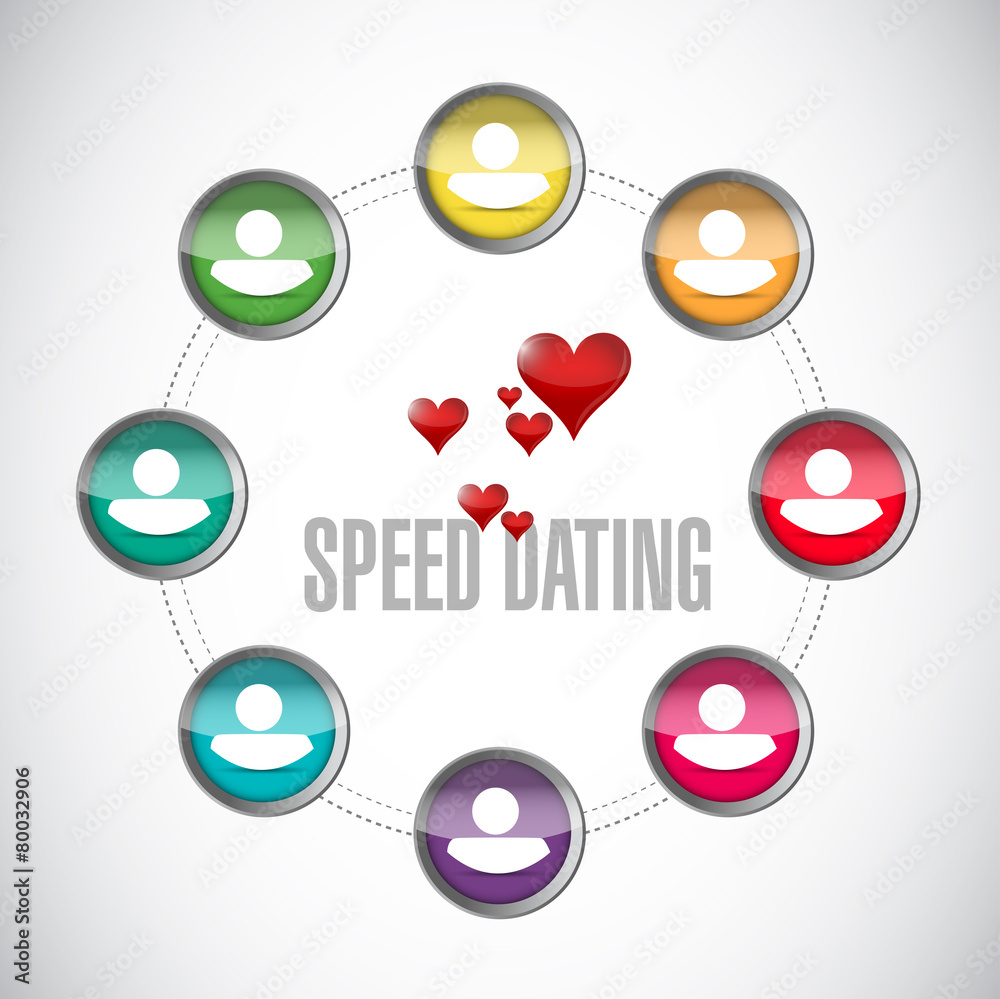 speed dating people diagram sign concept Stock Illustration