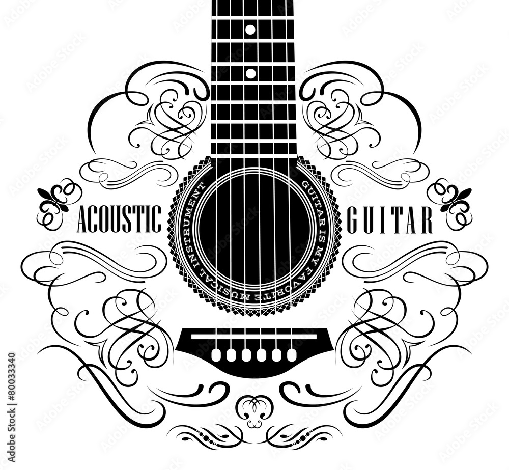 Fototapeta premium background with guitar