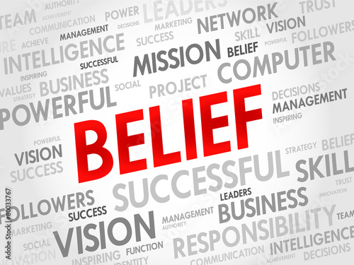 BELIEF word cloud, business concept