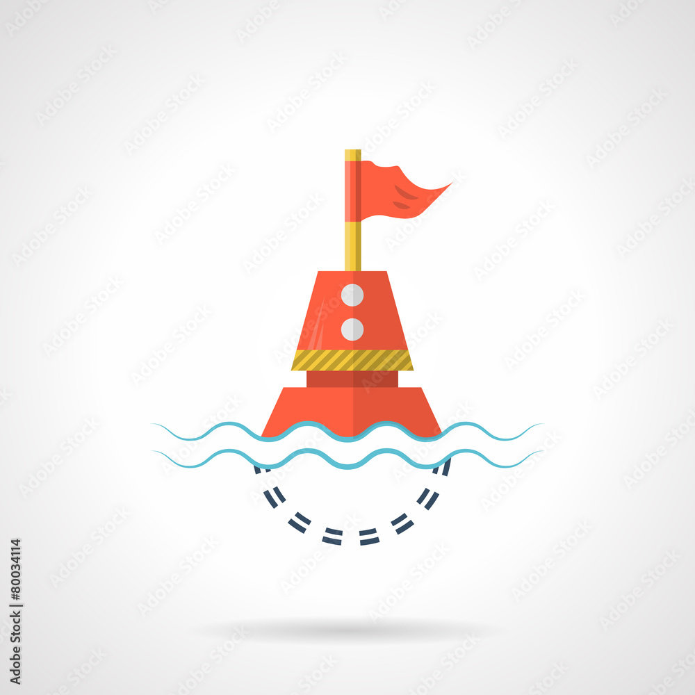 Flat color vector icon for red buoy