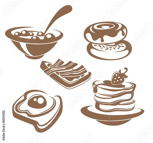 vector collection of traditional breakfast meal