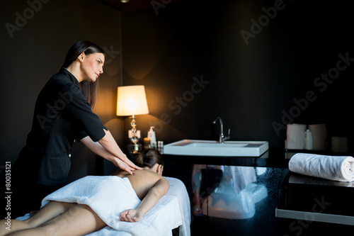 Young woman having a massage