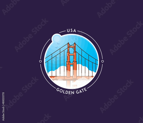 Photography San Francisco golden gate vector icon