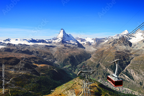 Rothorn Gondelbahn vor Matterhorn