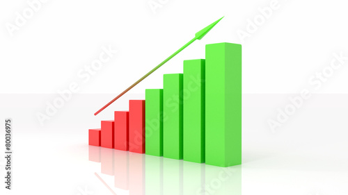 Free Download Growth graph 3d illustration isolated white background - GFXLoad