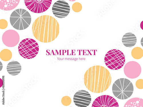 Vector abstract textured bubbles horizontal double corners frame