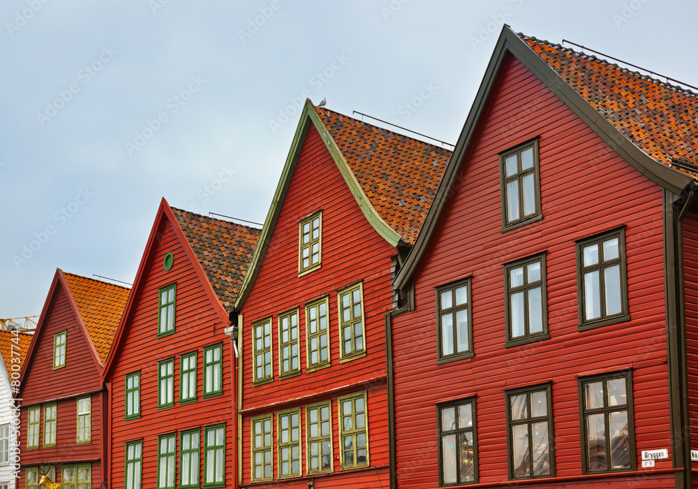 Fototapeta premium Famous Bryggen street in Bergen - Norway