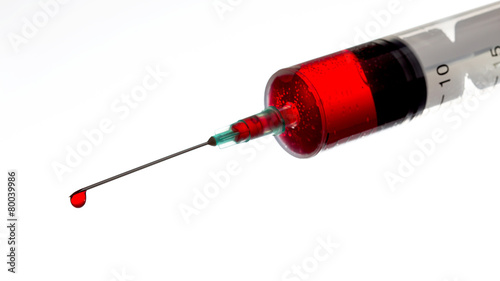 Syringe With A Drop Of Blood
