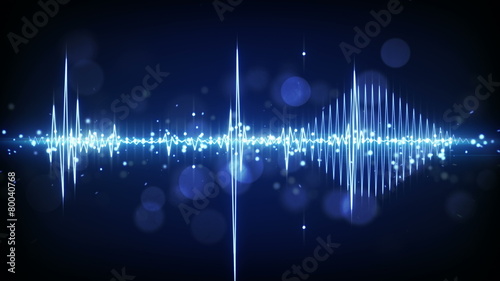 blue audio waveform techno loopable background 4k (4096x2304) photo