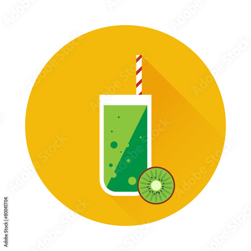 Kiwi shake or juice vector icon