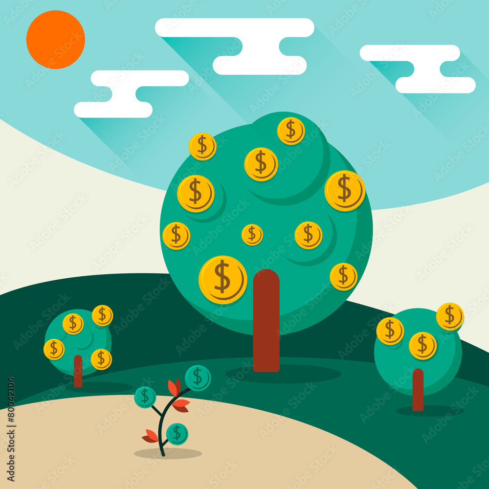 Naklejka premium Money trees