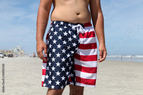 Beach shorts in USA colours