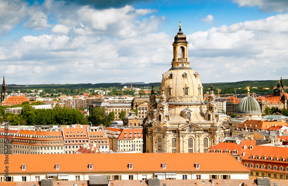 Roofs of Dresden and Frauenkirche