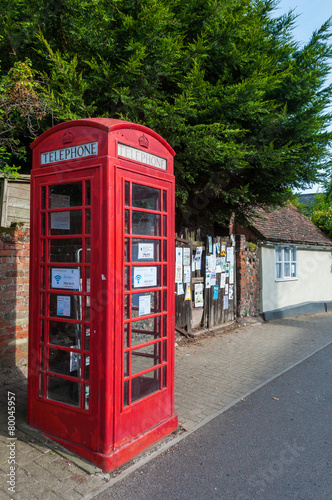 Red BT telephone box in Lavenham  Suffolk  UK