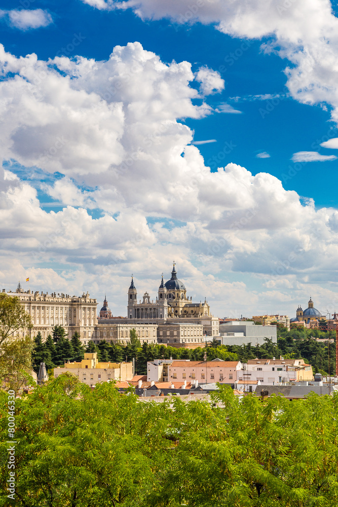 Fototapeta premium Almudena Cathedral and Royal Palace in Madrid