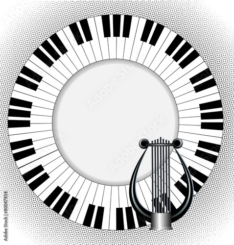 Musical poster with lyre and fingerboard1