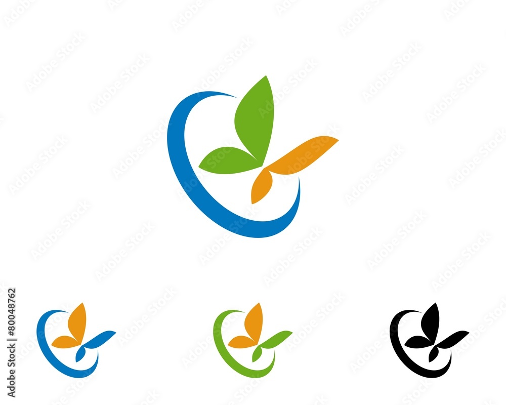 butterfly 7 logo icon template