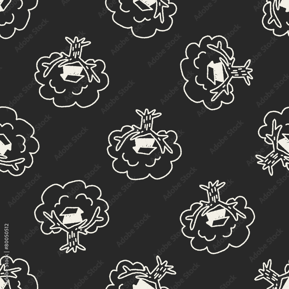 Doodle Treehouse seamless pattern background Doodle Treehouse seamless pattern background