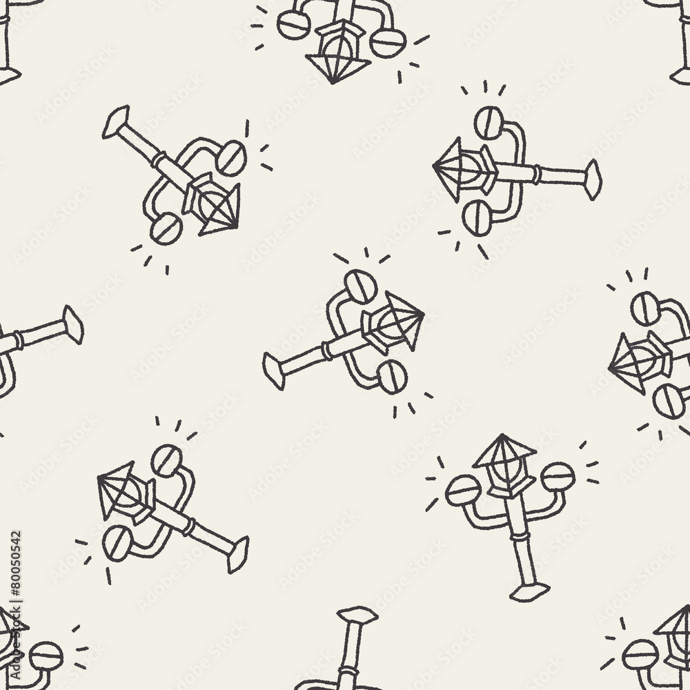 Doodle Streetlights seamless pattern background