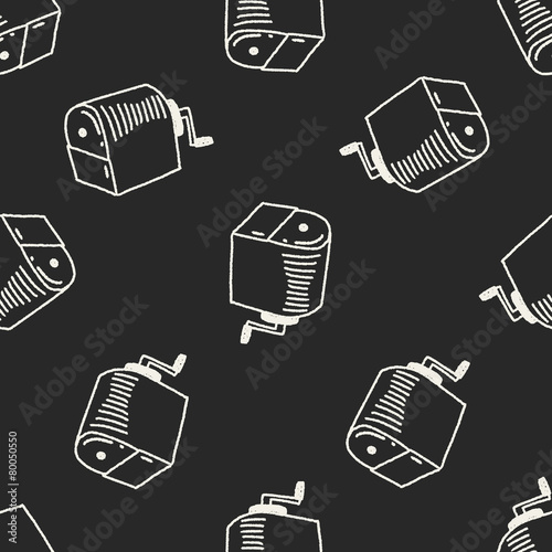 Doodle Pencil sharpeners seamless pattern background