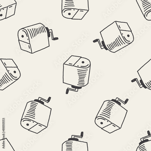 Doodle Pencil sharpeners seamless pattern background