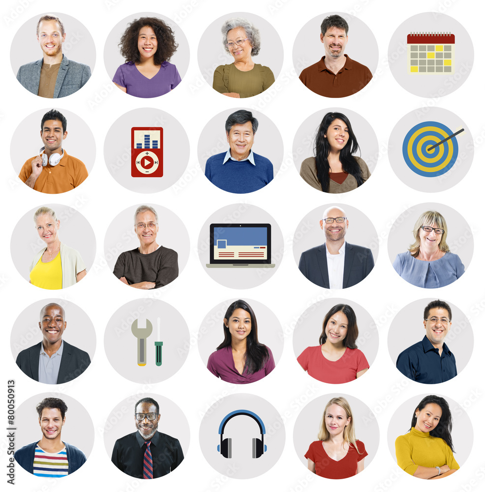 Diverse Multi Ethnic People Technology Media Concept Diverse Multi Ethnic People Technology Media Concept