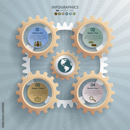 Cogwheels Industrial Infographic Concept