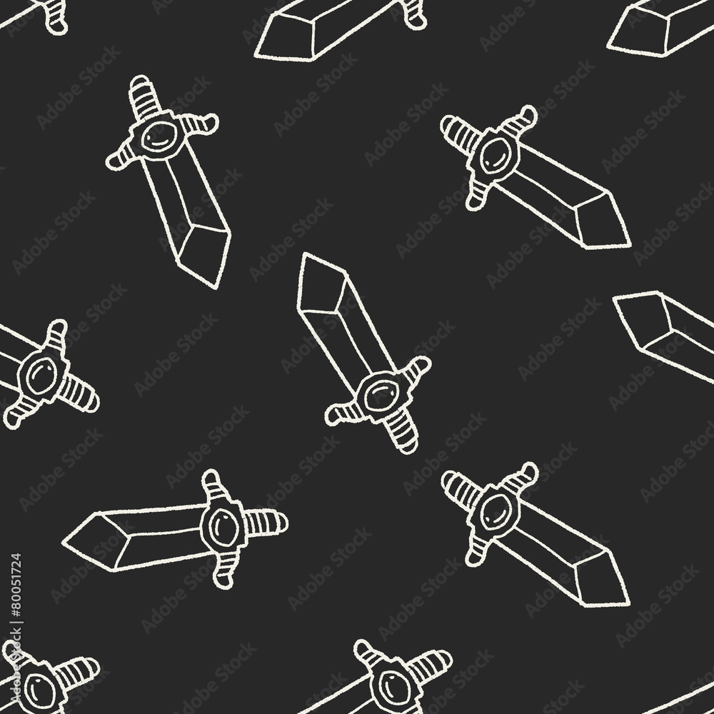 Doodle Sword seamless pattern background Doodle Sword seamless pattern background