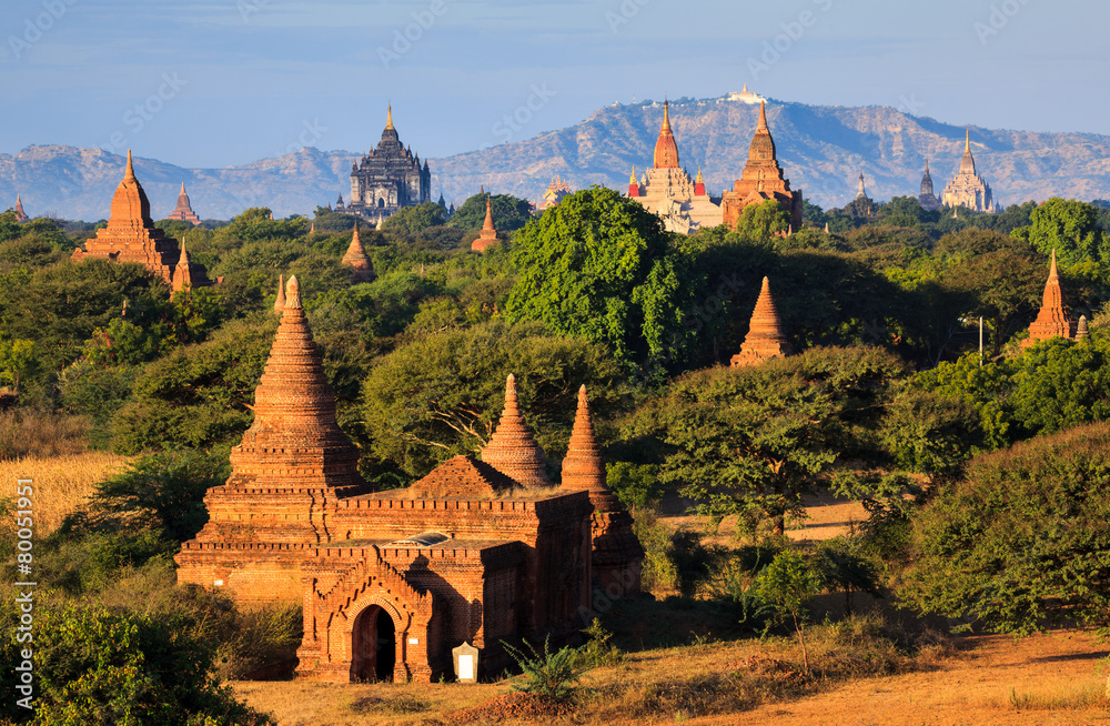 The Temples of Bagan at sunset, Bagan, Myanmar The Temples of Bagan at sunset, Bagan, Myanmar