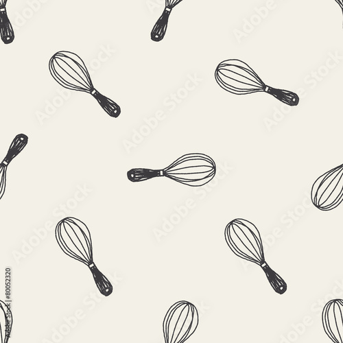 Doodle Whisk seamless pattern background