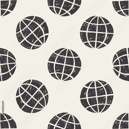 Doodle Globe seamless pattern background