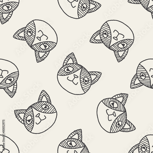 Doodle Cat seamless pattern background
