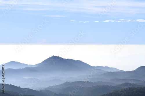 View silhouette of a mountain