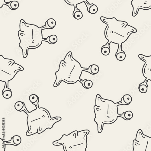 Doodle Alien seamless pattern background