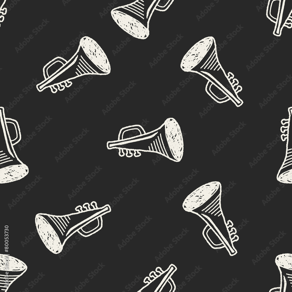 Doodle Trumpet seamless pattern background Doodle Trumpet seamless pattern background