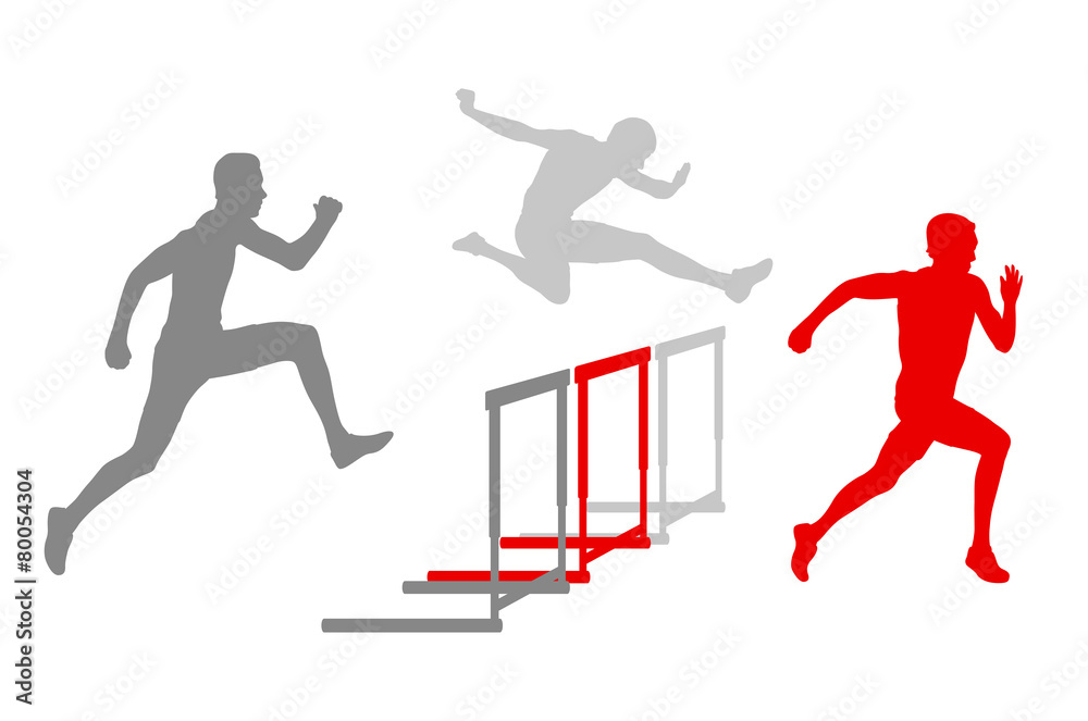 Hurdle race man barrier running vector background winner Hurdle race man barrier running vector background winner