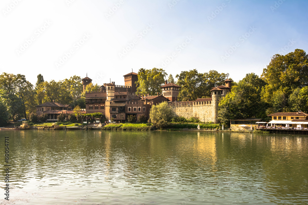 Fototapeta premium Castle in the Medieval Village, Turin